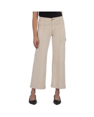 Kut From The Kloth Meg Seamed High Waist Ankle Wide Leg Pants - Natural