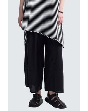 Luukaa Elinea Printed Poplin Wide-Leg Pants - Black