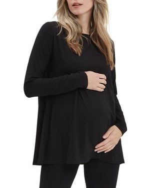 Nom Maternity Nicolette Maternity & Nursing Boatneck Top - Black