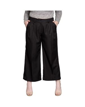 Standards & Practices Crop Wide Leg Pants - Black