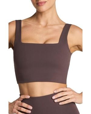 Spanx Square Neck Crop Tank Top - Gray