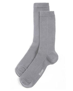 Stems Cotton & Cashmere Blend Crew Socks - Gray