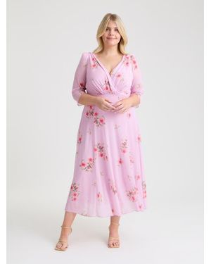 Scarlett & Jo Helena Floral Midi Dress - Pink
