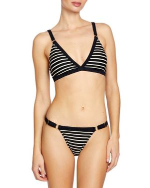 Robin Piccone Parker Stripe Rib Bikini Bottoms - Multicolor