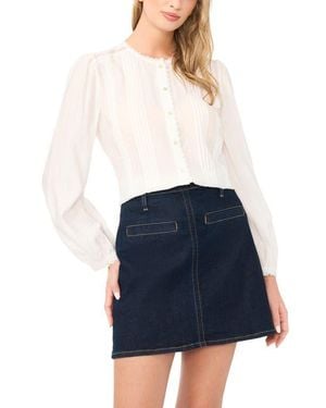 Vince Camuto Lace Pintuck Top - Blue