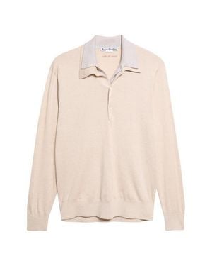 Acne Studios Koyat Layered Silk, Wool & Cashmere Polo Sweater - Natural
