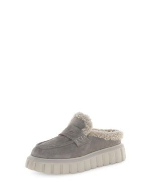 Voile Blanche Grenelle Genuine Shearling Platform Mule - Gray