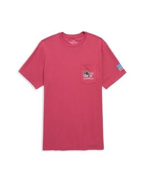 Vineyard Vines Mullet Whale Pocket Graphic T-Shirt - Pink