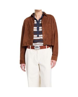 Twp Little Big Joe Leather Shirt - Brown
