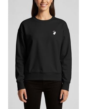 Alix Heartly Ghost Relaxed Fleece Crewneck Sweatshirt - Black
