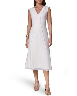 Donna Karan Sleeveless A-Line Cocktail Dress - White