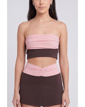 NUAJE NUAJE Isabelle Ruched Bikini Tube Top - Multicolor