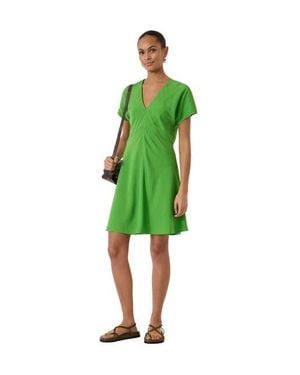 Hush Grace Air Flow V-Neck Mini Dress - Green