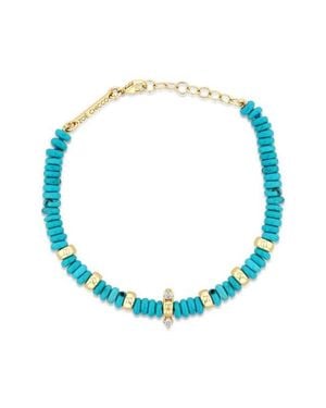 Zoe Chicco Beaded Turquoise Bracelet - Blue