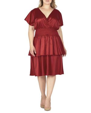 Standards & Practices Tiered Satin Dress
