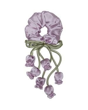OLAH Lily Of The Valley Silk Hair Tie Scrunchie - Purple