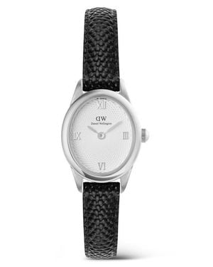 Daniel Wellington Ophelia Mini Leather Strap Watch, 22Mm X 25.5Mm - White