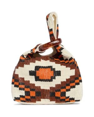 Veronica Beard Beaded Swing Top Handle Bag - Brown