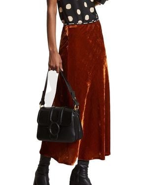 Ottod'Ame Soft Velvet Midi Skirt - Red