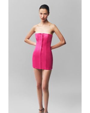 GUIZIO Satin Corset Dress - Pink