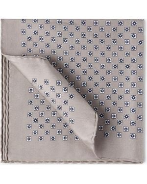 Brunello Cucinelli Silk Pocket Square - Gray
