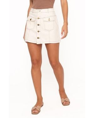 Petal & Pup Presley Denim Miniskort - White
