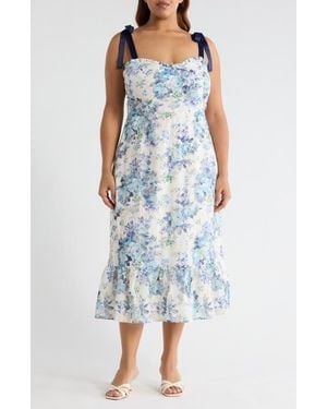 Sugarlips Majesty Villa Garden Floral Sundress - Blue