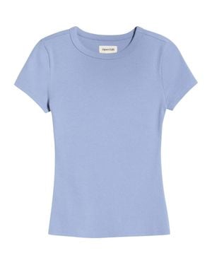 Open Edit Rib Short Sleeve Shirt - Blue