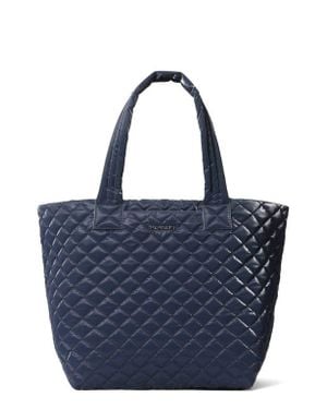 MZ Wallace Medium Metro Deluxe Quilted Nylon Tote - Blue