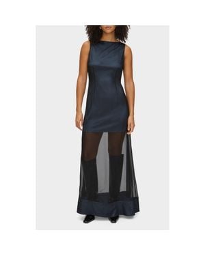 ALIGNE Amalie Sheer Silk Blend Maxi Dress - Blue