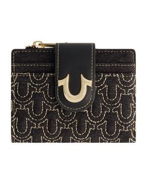 TRUE RELIGION Horseshoe Quilted Small Wallet - Black