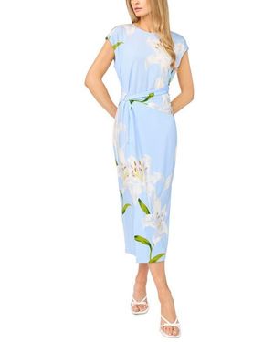 Ted Baker Kaity Floral Clasp Detail Knit Dress - Blue
