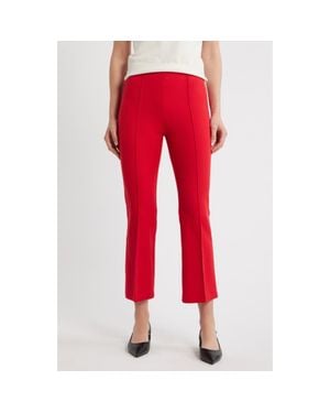 Caslon Seamed Stretch Ponte Flare Leg Pants - Red