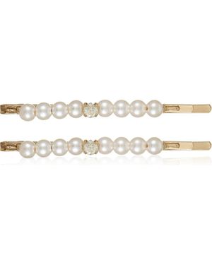 Ettika 2-Pack Faux Pearl & Crystal Bobby Pins - Metallic