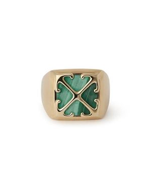 Off-White c/o Virgil Abloh Malachite Arrow Signet Ring - Green