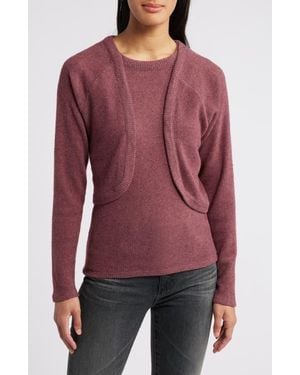 Loveappella Rib Tank & Shrug Set - Red