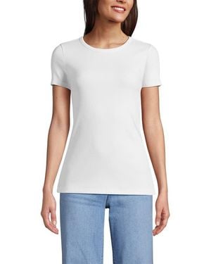 Lands' End Cotton Rib T-Shirt - White
