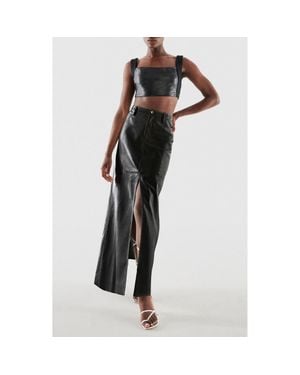 AS by DF Imogen Recycled Leather Skirt - Black
