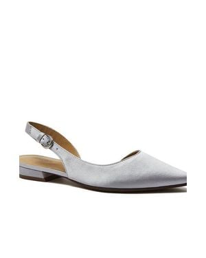 Lands' End Leather Slingback Low Heels - White