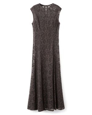 Mango Avenue Lace Midi Dress - Brown