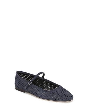 Veronica Beard Ellie Perforated Mary Jane Ballet Flat - Blue