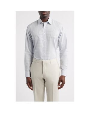 Nordstrom Trim Fit Check Premium Non Iron Cotton Dress Shirt in White for  Men | Lyst