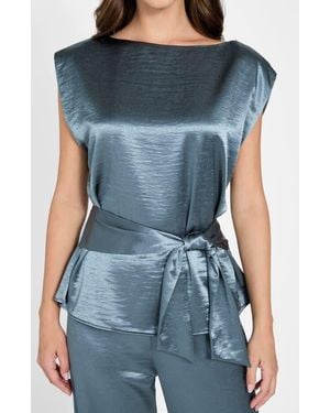 Guess Mara Satin Top - Blue