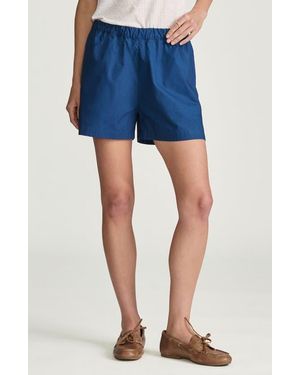 Mavi Cotton Elastic Waist Shorts - Blue