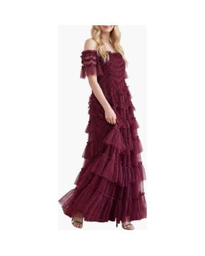 Needle & Thread Aviana Off-Shoulder Gown - Red