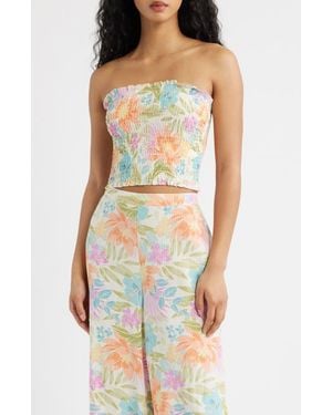 Rip Curl Catalina Island Smocked Tube Top - Multicolor
