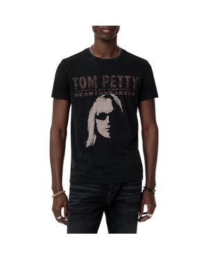John Varvatos Tom Petty Appliqué Organic Cotton Graphic T-Shirt - Black