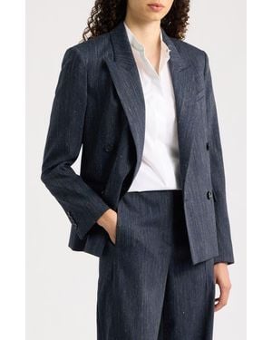 BOSS Jaleto Melange Virgin Wool Blend Blazer - Blue