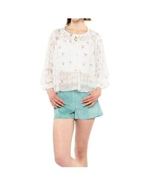 Anna Sui Embroidered Lacey Trellis Blouse - White