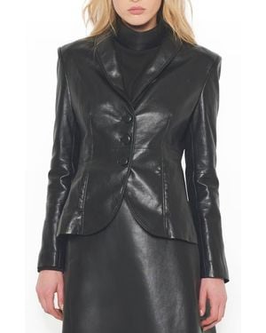 AS by DF Denise Upcycled Tailord Leather Blazer - Black